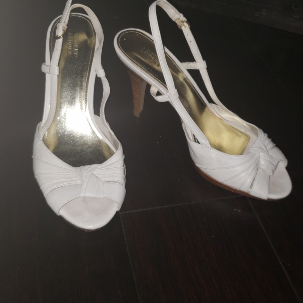 Audrey Brooke white dainty heels